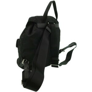 Prada Daybag Backpack Two Rucksack Black Pocket Tessuto